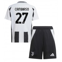 Juventus Andrea Cambiaso #27 Fotballklær Hjemmedraktsett Barn 2024-25 Kortermet (+ korte bukser)